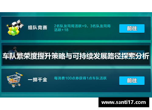 车队繁荣度提升策略与可持续发展路径探索分析